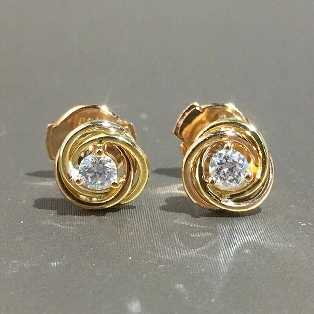 thumbnail image 2 of 0.50ctw Natural Diamond Stud Earrings In Solid 14k Yellow Gold, Round Cut SI Clarity 2 of 6