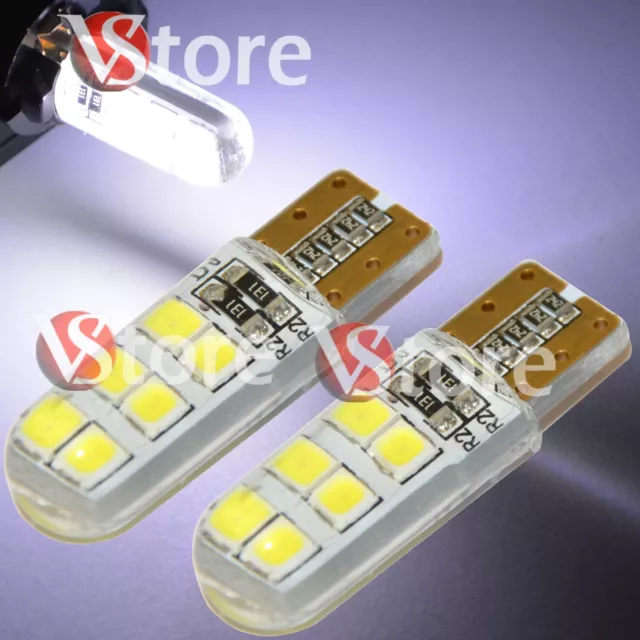 4 Lampade LED T10 Gel Silica COB 12 SMD 2835 Canbus BIANCO Luci No Errore