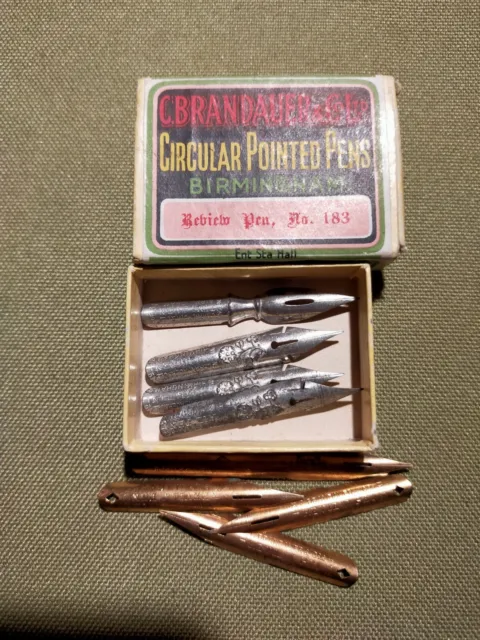 Vintage pen nibs, Brandauer & Co  Birmingham And A 14ct Used Nib.