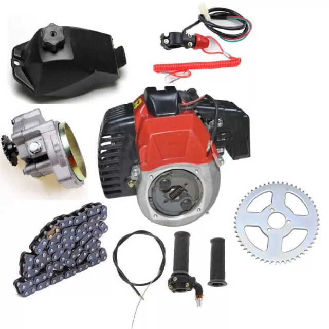 50cc 49cc 2 Stroke Motor Engine Kit Sprocket Pocket Bike Pull Start Lawn Mower
