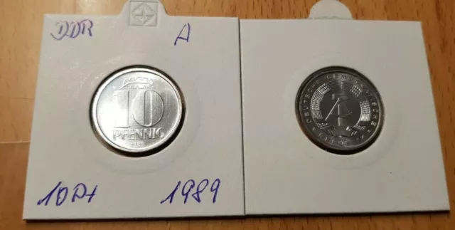 DDR Prägefrisch DDR 10 Pfennig 1989