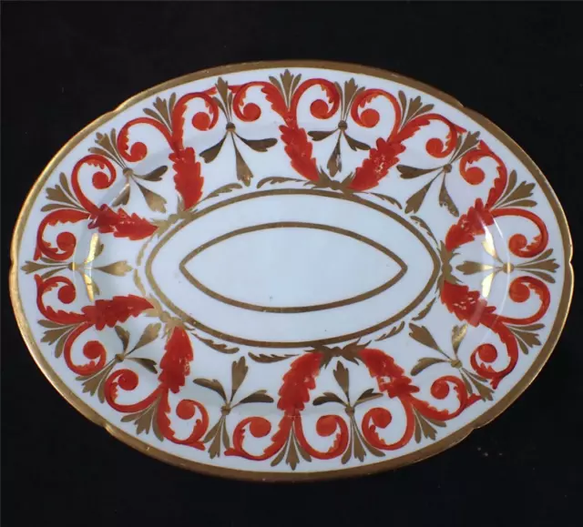C1805 Antique John Rose Coalport Porcelain Oval Plate Stand
