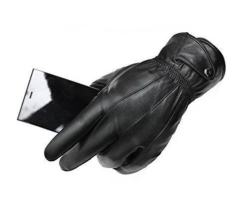 Gants cuir homme noir doublure polaire interne taille S M L XL XXL