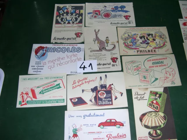 Lot De 10 Anciens Buvards  PUBLICITAIRES ALIMENTATION