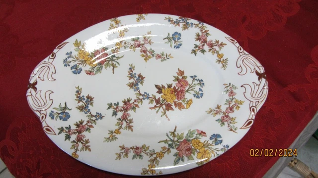 rarissime tres raffiné plat ovale porcelaine louis xv sarreguemines ,parfait .