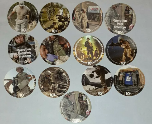 10th Print 10 Cents Set of AAFES  Pogs  in  Uncicculated  condtion