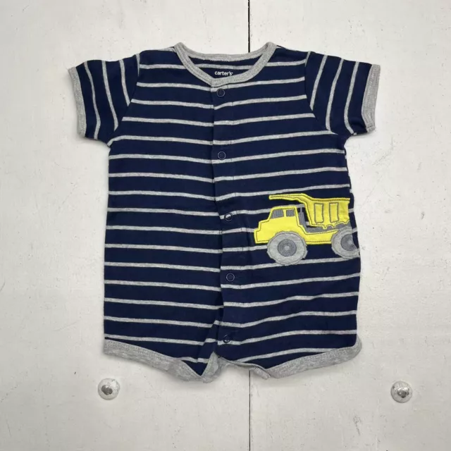 Carters Navy Blue Tonka Truck Short Sleeve Romper Boys Size 3 Months