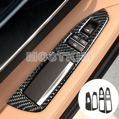 Carbon Fiber Car Door Window Lift Switch Frame Cover For BMW 7 Series F01 F02