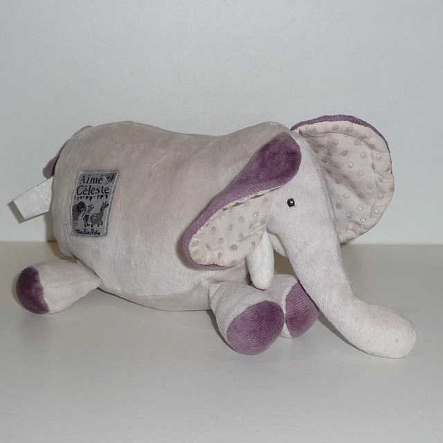 Moulin roty Aimé Céleste doudou poupée violet gris robe Peluche Bleu Etoiles : Achat occasion | Doudous Moulin Roty Très bon état