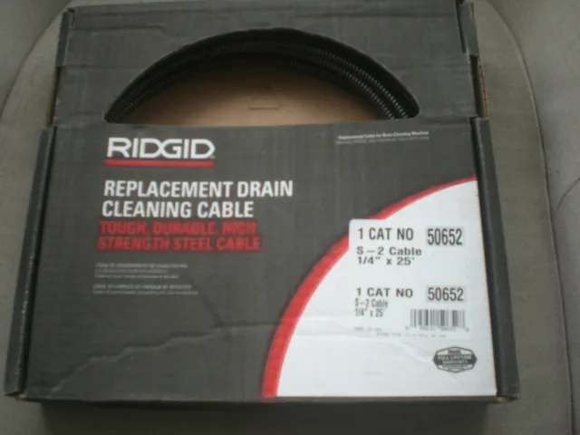 RIDGID Drain Cleaning machine Cable 1/4" x 25 ft Cable Replacement NEW
