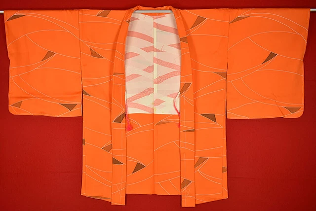 Vintage Japanese Kimono Silk Antique BORO HAORI Kusakizome Dyed/B414/575