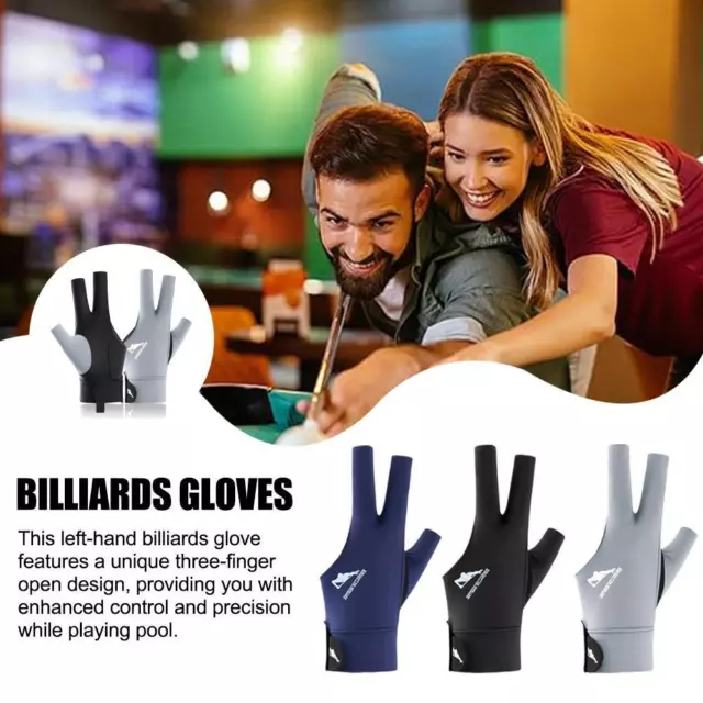 Billard-Handschuh für die linke Hand, 3 Finger, atmungsaktiver F8B2