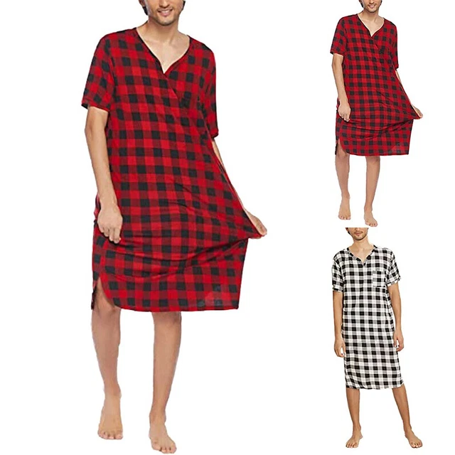 Camicia da notte da uomo pigiama traspirante casual confortevole abbigliamento domestico L-3XL