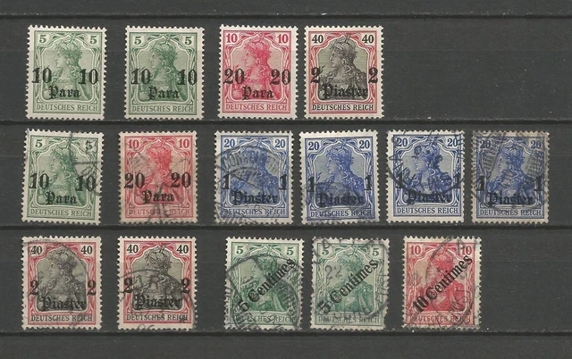 Deutsches Reich kolonien Türkei 1900 Mi 24 36 37 38 41 48 49 Beirut Jaffa Smyrna