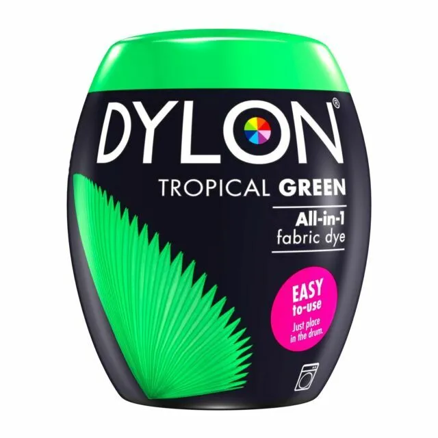 Vaina de tinte de tela para lavadora DILON - verde tropical, 350 g