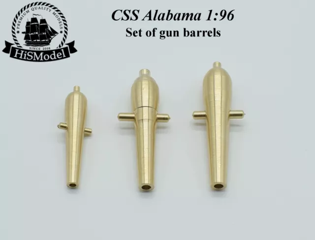 HiSModel Revell CSS Alabama 1:96 - set of brass guns for kit 2