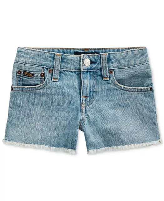 Polo Ralph Lauren Toddler Girl Frayed Denim Shorts Cotton Cardell Wash Size 4T