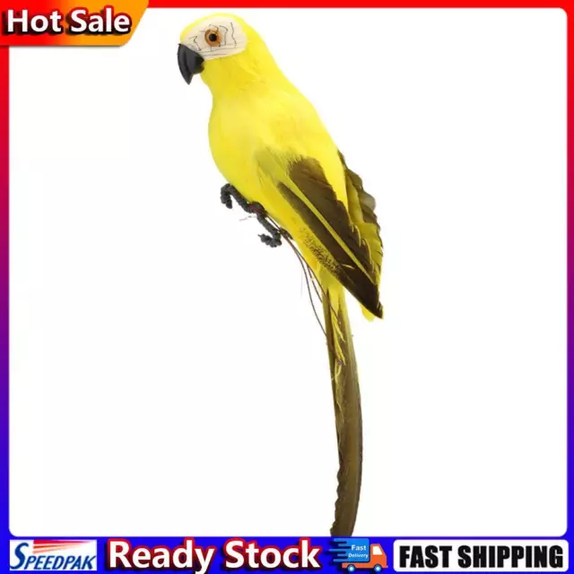 Foam Feather Artificial Parrot Imitation Bird Model Home Ornament (Yellow) Hot