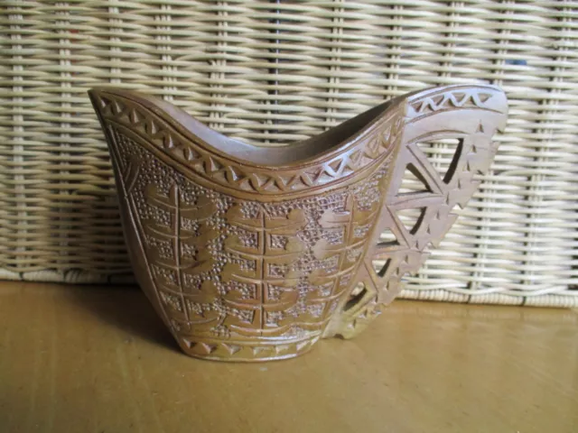 Vintage Scandinavian Kuksa Carved Wooden Wedding Cup