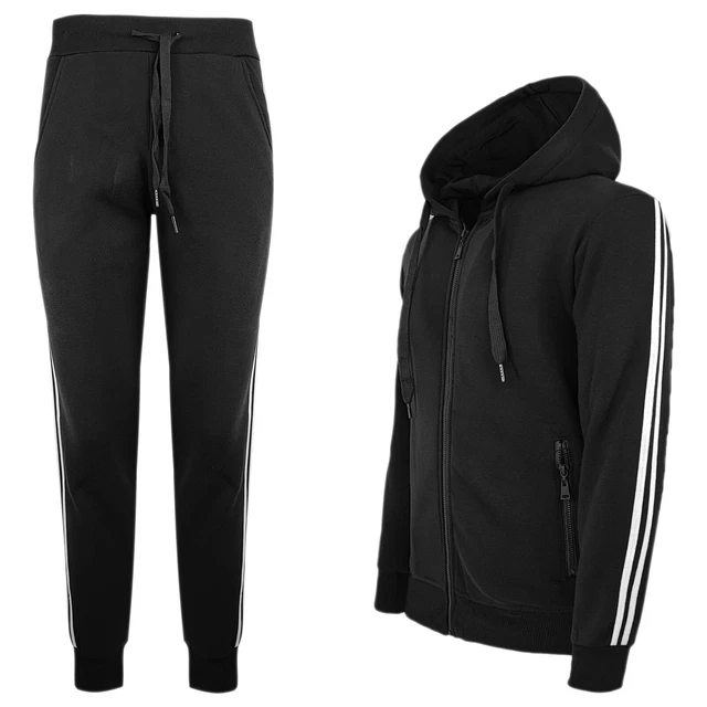 Tuta Uomo Invernale Completo Caldo Cotone Sportivo Bande Felpa + Pantalone VEQUE 4