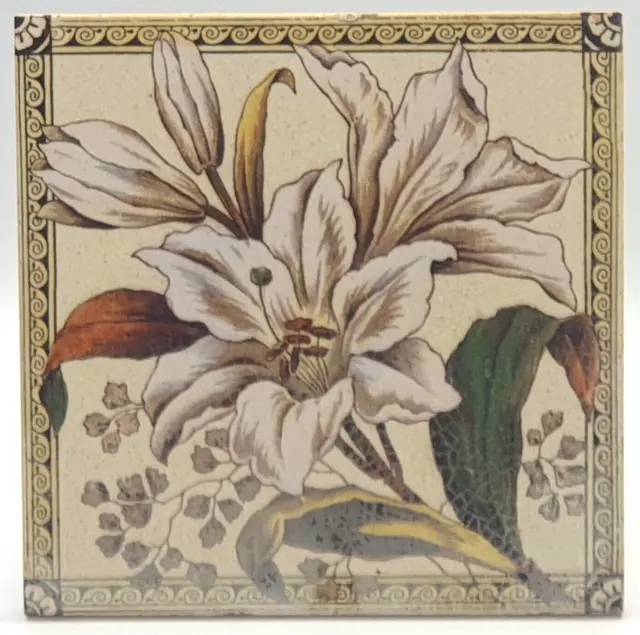 Victorian Fireplace Tile Day Lilies Design By The Decorative Art Tile Co 1889
