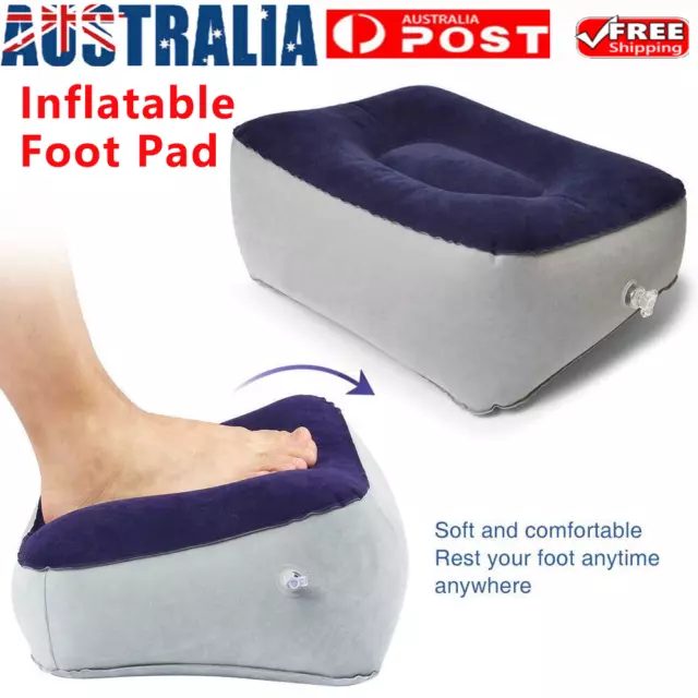 Travel Inflatable Foot Rest Air Pillow Cushion Plane Car Office Home Leg Relax