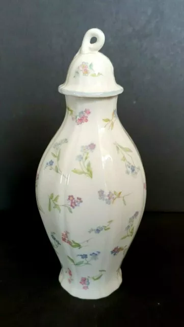 Royal Worcester Bone China Lidded Jar / Urn in the "Forget me not" Pattern 18 cm