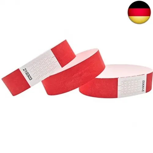 Premium KONTROLLBÄNDER / SECUREBÄNDER in allen Farben: 1000er Pack, Farbe: Rot