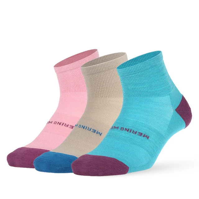 3 Pairs ZEALWOOD Merino Wool Golf Sock Anti-blister Hiking Tennis Socks Ankle