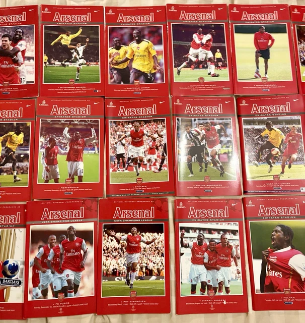 ARSENAL PROGRAMMES X 21 2006-7 Season First Emirates Season - Very Good ...