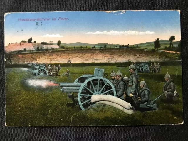 WW1 German soldier's field posted Feld postcard home genuine