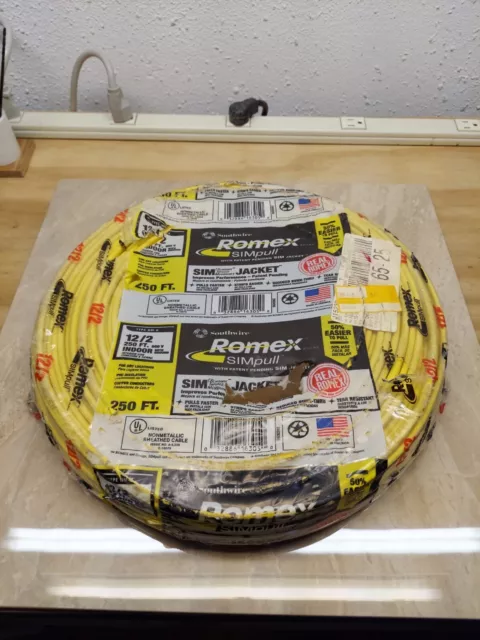 Southwire 250 ft. 12/2 Solid Romex Simpull CU 12 AWG Wire