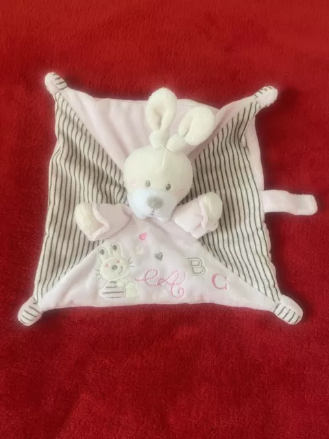 🇫🇷Doudou Plat Lapin Beige Rose ABC Étoiles Rose SIMBA TOYS NICOTOY NEUF