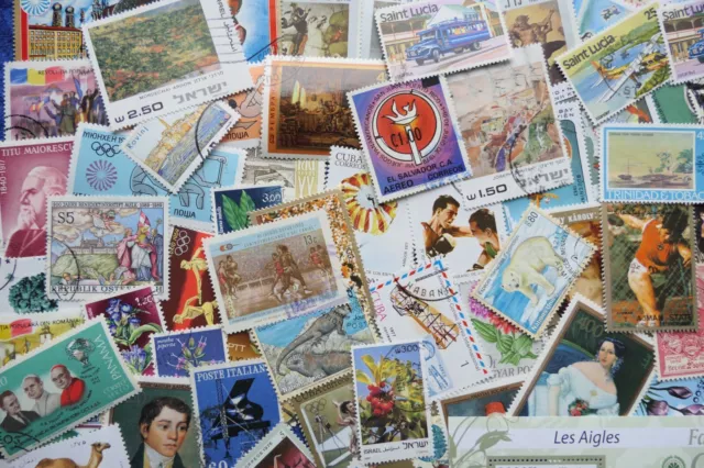 (LOT-VRAC 373) 1000 très beaux timbres du monde (photo dans le texte) 2