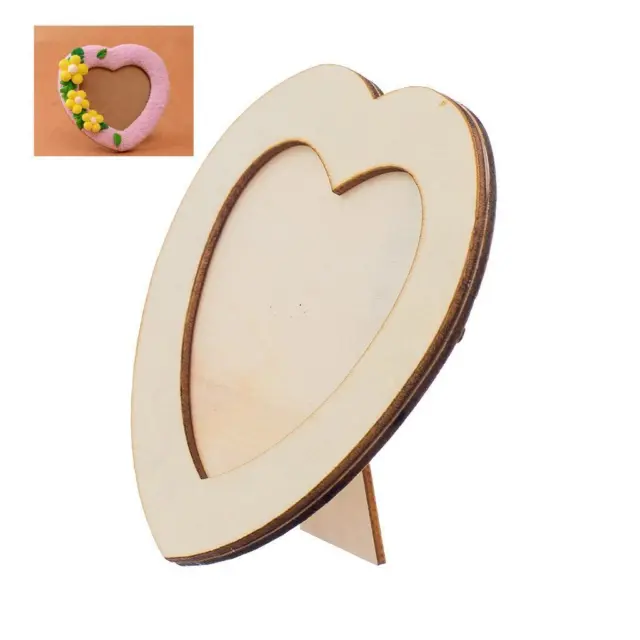 Love Heart Shape Unfinished DIY Painting Picture Photo Frame Kids Art Craft