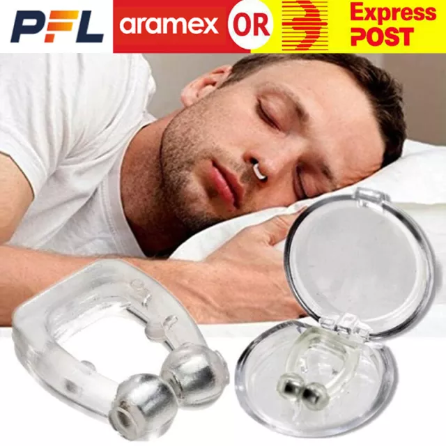 2X Anti Snore Clip Magnetic Silicone Nose Clip Apnea Aid Device Snore Stopper AU