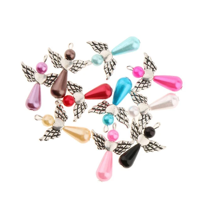 20 Stück Mixed Angel Wing Charms Perle Anhänger DIY Schmuck 3