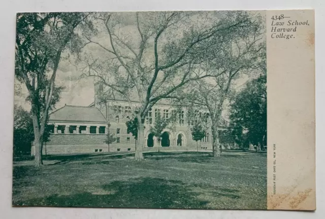 ca 1900s MA Postcard Cambridge Harvard College University Law School building