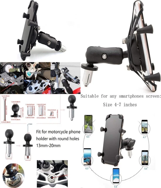 Supporto per telefono cellulare moto smartphone da 4 '' - 7 ''...