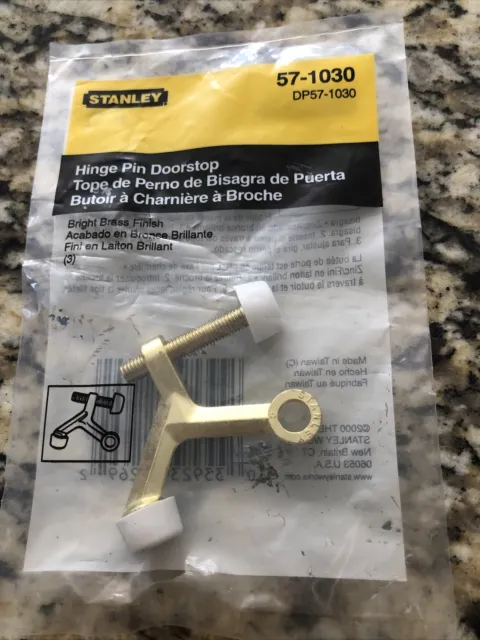 1 Stanley Hardware Brass Hinge Pin Doorstop Door Stop ￼57 –1 030