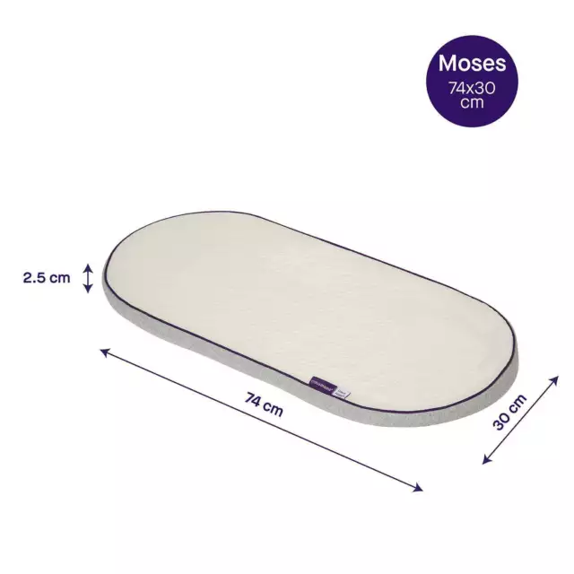 Clevamama Mattresses Clevafoam Moses 74 X 30cm Newborn Baby Nursery New