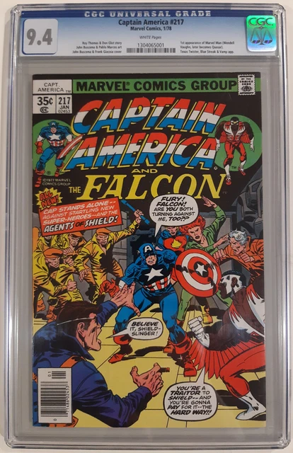 Captain America 217 CGC 9.4 (1st Wendall Vaughn - Marvel Man/Quasar) - KEY - MCU