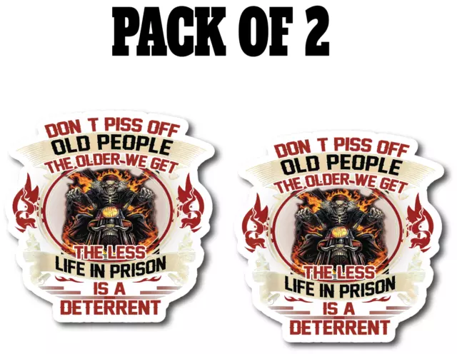 Don't Piss Off Old Peaple Biker Motorcycle  Sticker Decal Hot Rod Motorcycles