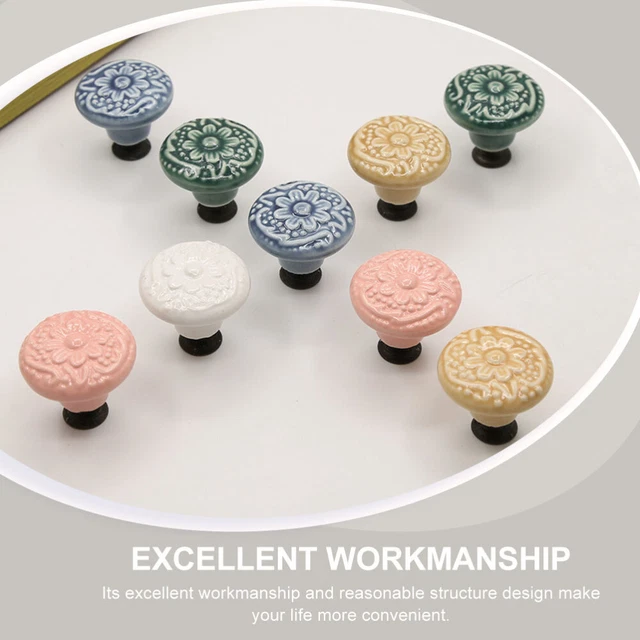 4 PCS Furniture Knob Ceramic Handle White Drawers Exterior Doors 7
