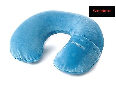 Samsonite® Inflatable Neck Pillow with removeable Cover, in Pagoda Blue travel
