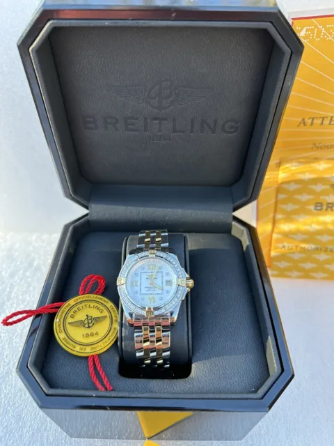 Breitling Cockpit Ladies Steel Yellow Gold Diamond Watch B7135653