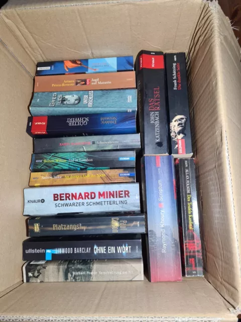15 Bücher Büchersammlung Romane Krimi Thriller Paket  siehe Bilder Dachbodenfund