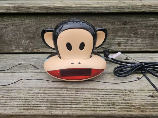 Vtg Paul Frank Julius Monkey Projection Light Alarm Clock Radio AM FM Works! Y2K