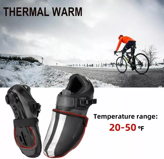 ROCKBROS Waterproof Bicycle Overshoes Cycling Shoe Covers Thermal Toe Warmers