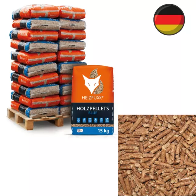 HEIZFUXX Holzpellets Blue Heizpellets Weichholz Wood Pellet Öko Energie Heizung